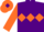 Silk - Purple, Orange triple diamond and sleeves, Orange cap, Purple diamond