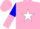 Silk - Pink and blue, white star, blue and pink halved sleeves