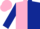 Silk - Pink and dark blue horizontal halves, dark blue sleeves
