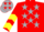 Silk - Red, silver stars yellow chevrons on sleeves
