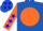 Silk - Royal blue, fluorescent orange ball, blue 'cxj', orange sleeves, blue stars, orange cap, blue stars