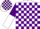 Silk - White and purple check, purple and white halved sleeves