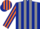 Silk - Dark blue and grey stripes, dark blue and orange striped sleeves and cap
