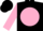 Silk - Black, pink ball, 'osb', pink sleeves, two black hoops
