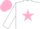 Silk - White, pink star, pink cap