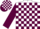 Silk - White and maroon check, maroon sleeves, maroon and white check cap