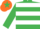 Silk - EMERALD GREEN, WHITE hoops, ORANGE cap, EMERALD GREEN star