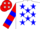 Silk - White, red and blue stars, red and blue bars on sleeves