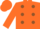 Silk - Fluorescent orange, brown dots, fluorescent orange cap