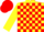 Silk - Yellow and Red Blocks, Yellow and Red halved cap