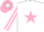 Silk - White, Pink star, Striped sleeves, Pink cap, White star