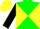 Silk - Green and yellow diagonal quarters, black sleeves, black and yellow cap