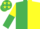 Silk - Emerald green and yellow (halved), sleeves reversed, emerald green cap, yellow stars