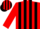 Silk - Red, black 'rr', black stripes on red slvs