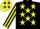Silk - Black, fluorescent yellow stars, yellow stripe on slvs