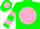 Silk - Green, green shamrock on pink ball, pink bars on sleeves