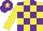Silk - Yellow & purple check, yellow sleeves, purple cap, yellow star