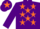 Silk - Purple, orange stars, purple sleeves, purple cap, orange star