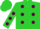Silk - Lime green, maroon dots