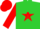 Silk - Lime green, red star, lime green stars on red sleeves, red cap