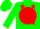 Silk - Green, white 'c n s' in red ball, red stars on green sleeves, red and green cap