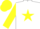 Silk - White, blue horse in yellow star, yellow sleeves, yellow cap