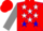 Silk - Red, white stars on white border blue cross sashes, grey sleeves