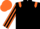 Silk - Black body, orange shoulders, orange arms, black striped, orange cap