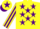 Silk - Yellow, purple stars, striped sleeves, yellow cap, purple star and peak