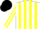 Silk - White body, yellow striped, white arms, yellow striped, black cap