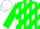 Silk - White, green diagonal stripes, green stripes on sleeves, white cap