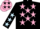 Silk - Black, pink stars, black sleeves, light blue stars and cap