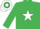 Silk - Emerald green, white star, hooped cap