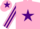 Silk - Pink, purple star, striped sleeves, purple star on cap