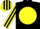 Silk - Black, yellow ball, yellow sleeves, black stripes