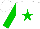 Silk - White, green star and sleeves, white cap