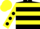 Silk - Black, yellow hoops, yellow sleeves, black spots, yellow cap