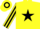 Silk - Yellow, black star, black stripe on sleeves, yellow and black hooped cap