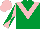 Silk - EMERALD GREEN, pink chevron, pink & emerald green diabolo on sleeves,pink cap