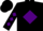 Silk - Black, purple diamond, purple diamonds on sleeves, purple and black cap