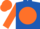 Silk - Royal blue, orange ball, blue armlet on orange sleeves, orange cap