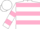 Silk - White, pink hoops, pink bars on sleeves