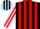 Silk - Black, light blue 'c', red crossed stripes