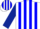 Silk - White, blue stripes, dark blue slvs