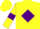 Silk - Yellow, purple diamond frame, purple armlets on sleeves