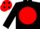 Silk - BLACK, RED disc, RED cap, BLACK spots