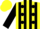 Silk - Yellow, black dots, black stripes on sleeves, yellow cap