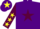 Silk - PURPLE, MAROON star, MAROON sleeves, YELLOW stars, PURPLE cap, YELLOW star