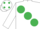 Silk - White, large emerald green spots, emerald green spots on cap