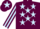 Silk - Maroon, light blue stars, striped sleeves and star on cap
